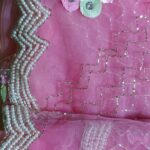 Pink Net Sarees with stone and cutdana work