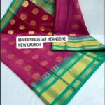 CHANDERI KUPPADAM SAREE WITH CONTRAST ZARI TEMPLE BORDER